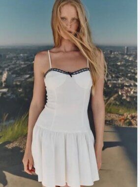 NWT ZARA White Corset Mini Dress Size Medium